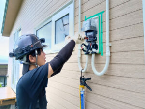 【室蘭市・Ｏ様邸】電気容量増加変更・エアコン工事